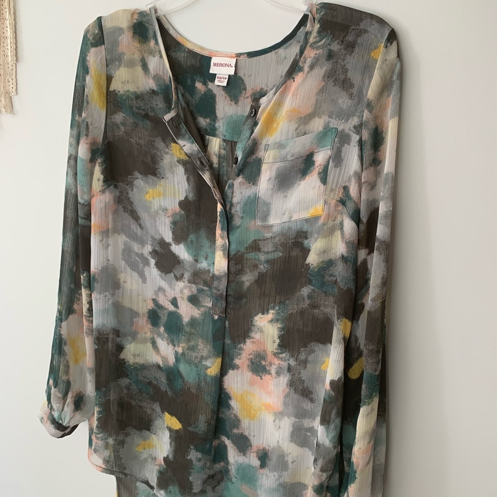 Merona watercolor blouse